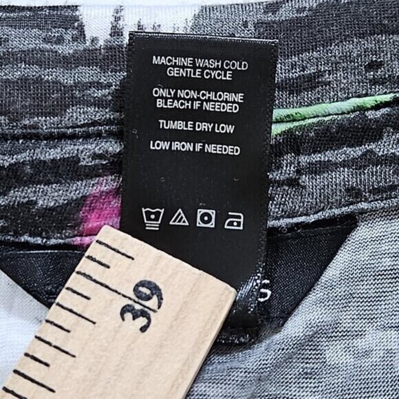 Ali Miles Tunic Womens XL Multicolor Floral LS Roll Up Tab Boho Crinkle Buttons - Picture 12 of 16